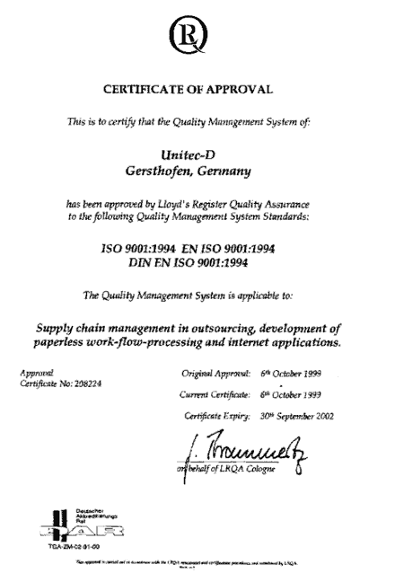 ISO 9000 Certificate